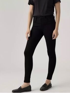 Levi’s 720 High Rise Super Skinny Jeans Size 30 Black Stretch Denim